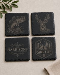 Image 2 of  Custom Engraved Slate Coasters 