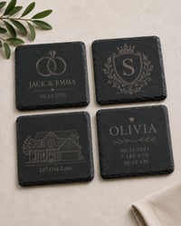 Image 3 of  Custom Engraved Slate Coasters 