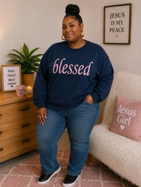 Image 4 of Blessed Puff Print Sweatshirt