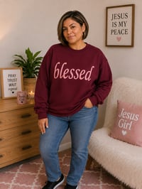 Image 3 of Blessed Puff Print Sweatshirt