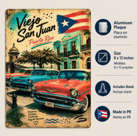 Image 3 of Tablilla en Aluminio Vintage Puerto Rico 8 x 12 Pulgadas