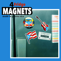 Image 1 of Paquete de 4 imanes de vinilo para nevera Puerto Rico (hechos en Puerto Rico)