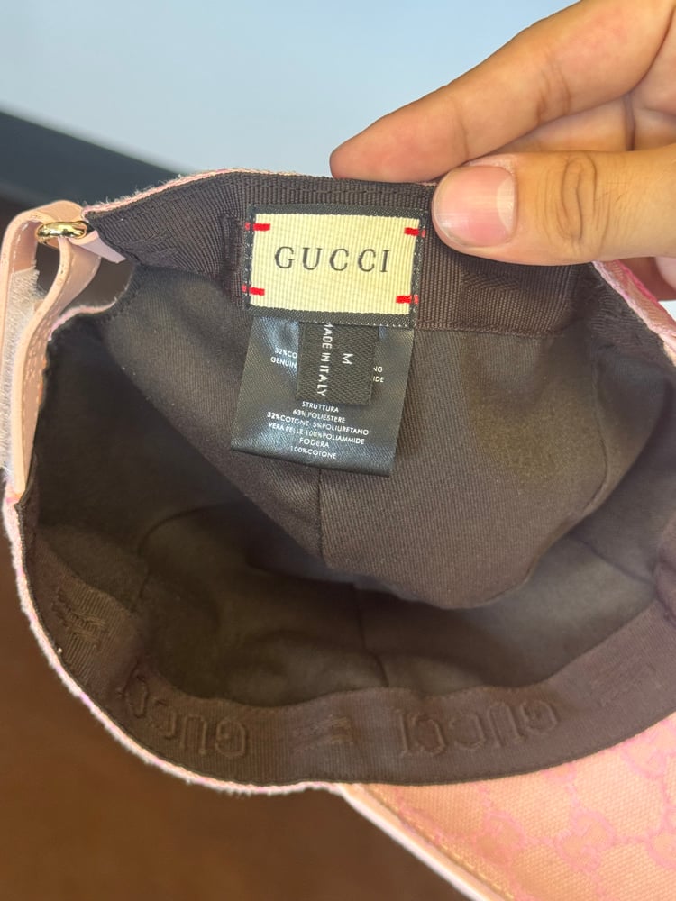 Image of Gucci Pink Monogram Cap