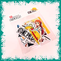 Image 2 of One Piece Anime Waterproof Stickers lot of 10