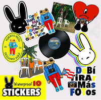 Image 1 of 10 Bad Bunny Puerto Rico Waterproof Vinyl Stickers (Size 2 Inches Plus)