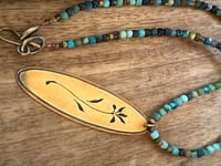 Image 2 of Matinal . Turquoise and brass necklace 