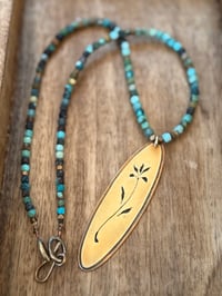 Image 4 of Matinal . Turquoise and brass necklace 