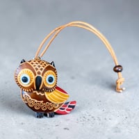 Owl Faux Leather Keyring 