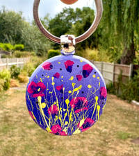 Image 5 of 'Lilac Bee' Hand-painted Keyring Pendant