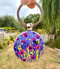 Image 2 of 'Lilac Bee' Hand-painted Keyring Pendant