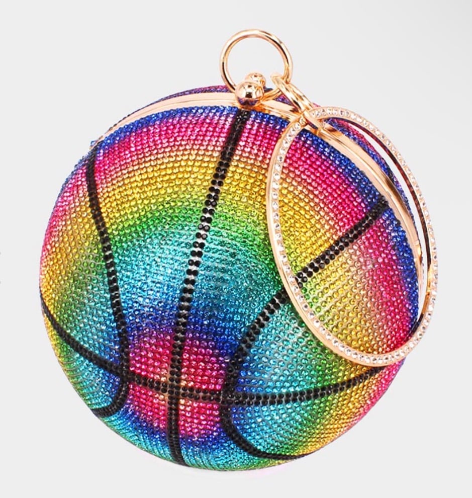 Image of RHINESTONE BASKETBALL HANDBAG