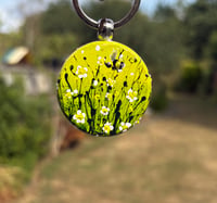 Image 3 of 'Lemon Bee' Hand-painted Keyring Pendant