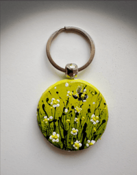 Image 5 of 'Lemon Bee' Hand-painted Keyring Pendant