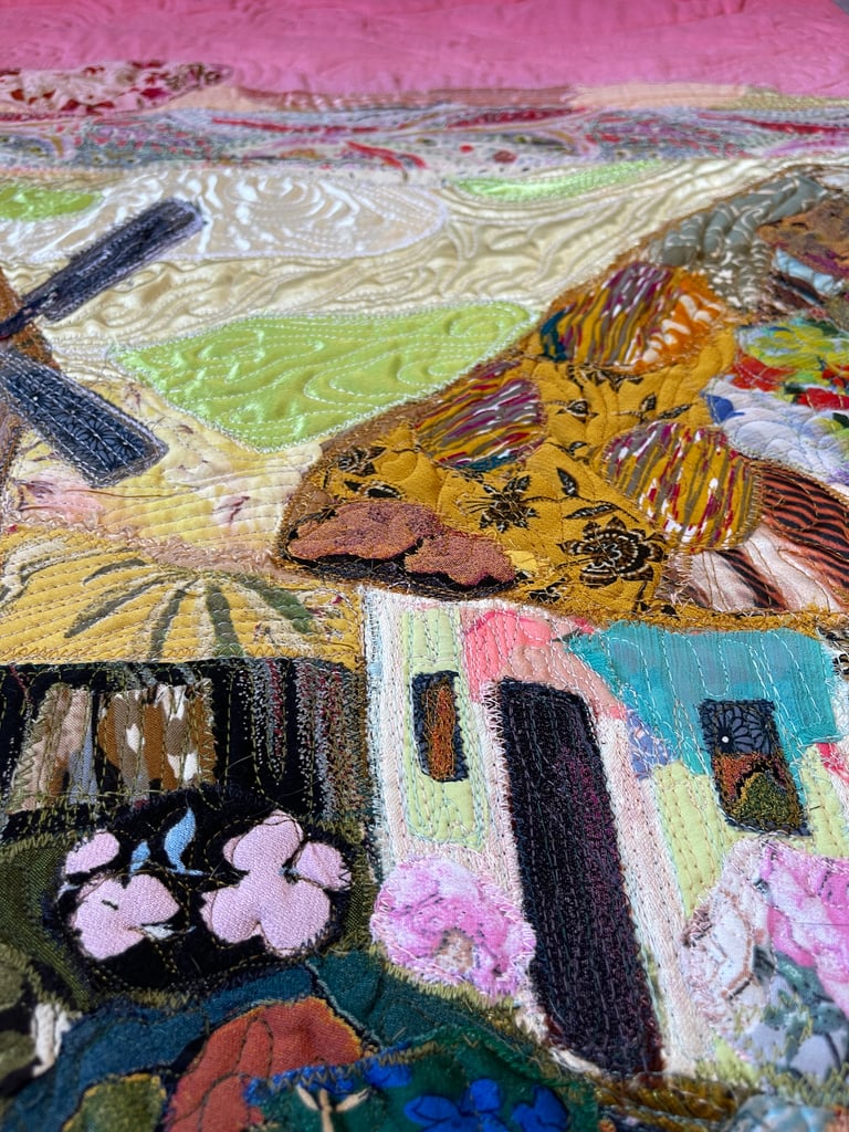 'Dream Under a Pink Sky' - floral and landscape wall decor, 78x51,5cm Image 9