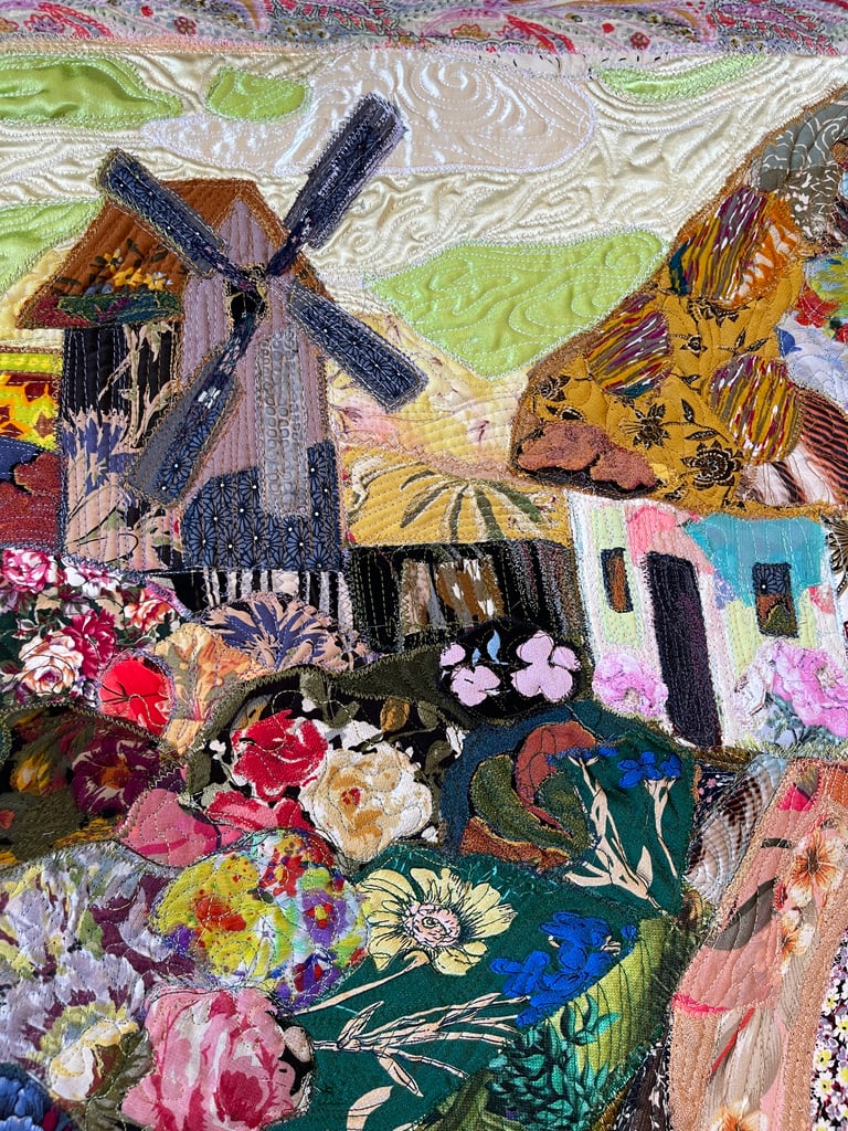 'Dream Under a Pink Sky' - floral and landscape wall decor, 78x51,5cm Image 13