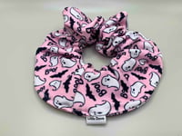 Ghosts on Pink Scrunchie