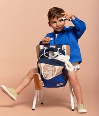 Image 3 of Arthur backpack checkered - Electric blue - Navy