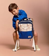 Image 2 of Arthur backpack checkered - Electric blue - Navy