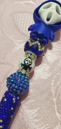 Image 4 of Blue GhostFace Rhinestone Pen (1029)