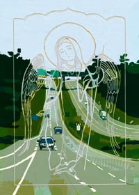 Image 1 of 'Interstate Angel' mini print (5" x 7")