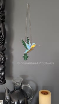 Image 1 of Hummingbird - Iridescent Green & Yellow