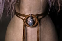 Image 1 of Golden linen Lemurian aquatine calcite belt