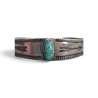 Image 2 of Vintage Southwest Silver Turquoise Cuff, c. 1950s
