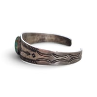 Image 3 of Vintage Southwest Silver Turquoise Cuff, c. 1950s