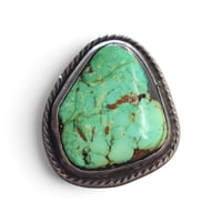Image 2 of Vintage Silver Southwest Green Turquoise Ring, c. 1950s