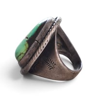 Image 4 of Vintage Silver Southwest Green Turquoise Ring, c. 1950s