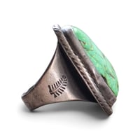 Image 5 of Vintage Silver Southwest Green Turquoise Ring, c. 1950s