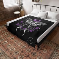 Image 2 of 'Moon Moth' Plush Fleece Blanket