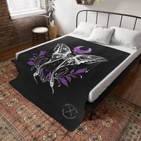 Image 5 of 'Moon Moth' Plush Fleece Blanket
