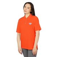 Image 3 of Diamond Crest Performance Polo — White Athletic Golf Shirt