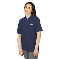 Image 5 of Diamond Crest Performance Polo — White Athletic Golf Shirt