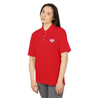 Image 1 of Diamond Crest Performance Polo — White Athletic Golf Shirt