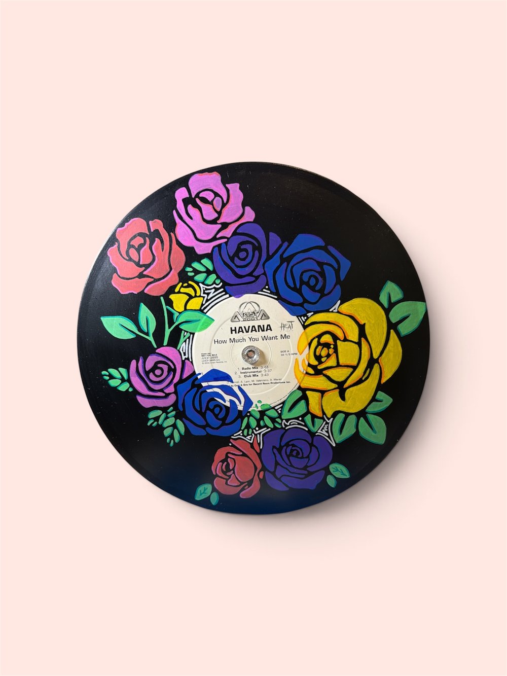 Image of Vintage Floral Vinyl Record Art - 'Havana'