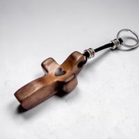 faith and cross wooden keyring 