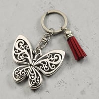butterfly detailed keyring 