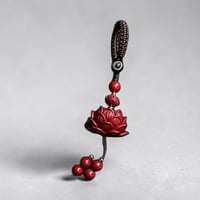 lotus red flower keyring 