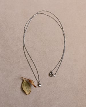 Image of Platinum 3.0mm rose-cut white diamond necklace - with milled edge setting