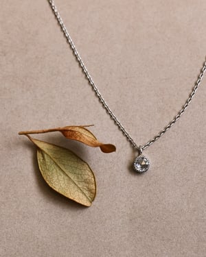Image of Platinum 3.0mm rose-cut white diamond necklace - with milled edge setting