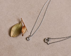 Image of Platinum 3.0mm rose-cut white diamond necklace - with milled edge setting