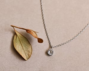 Image of Platinum 3.0mm rose-cut white diamond necklace - with milled edge setting
