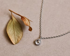 Image of Platinum 3.0mm rose-cut white diamond necklace - with milled edge setting