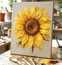 Image 1 of NEW Townsville Workshop 'Palette Knife and Texture 'Sunflower'