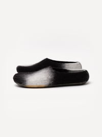 Image 1 of Black Cowhide Felt Slippers