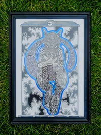 Image 3 of Ornate mewtwo framed original 