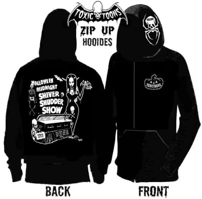 Image of preorder MIDNIGHT SHIVER SHUDDER SHOW ZIP UP HOODIE - SHIPS SEPT 26TH