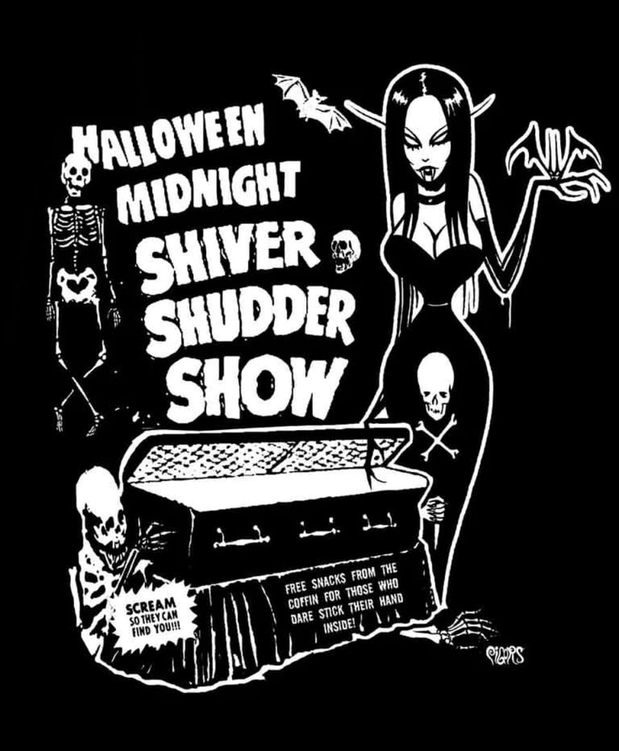 Image of preorder MIDNIGHT SHIVER SHUDDER SHOW ZIP UP HOODIE - SHIPS SEPT 26TH